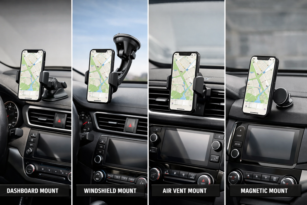 different types of car phone holders comparison